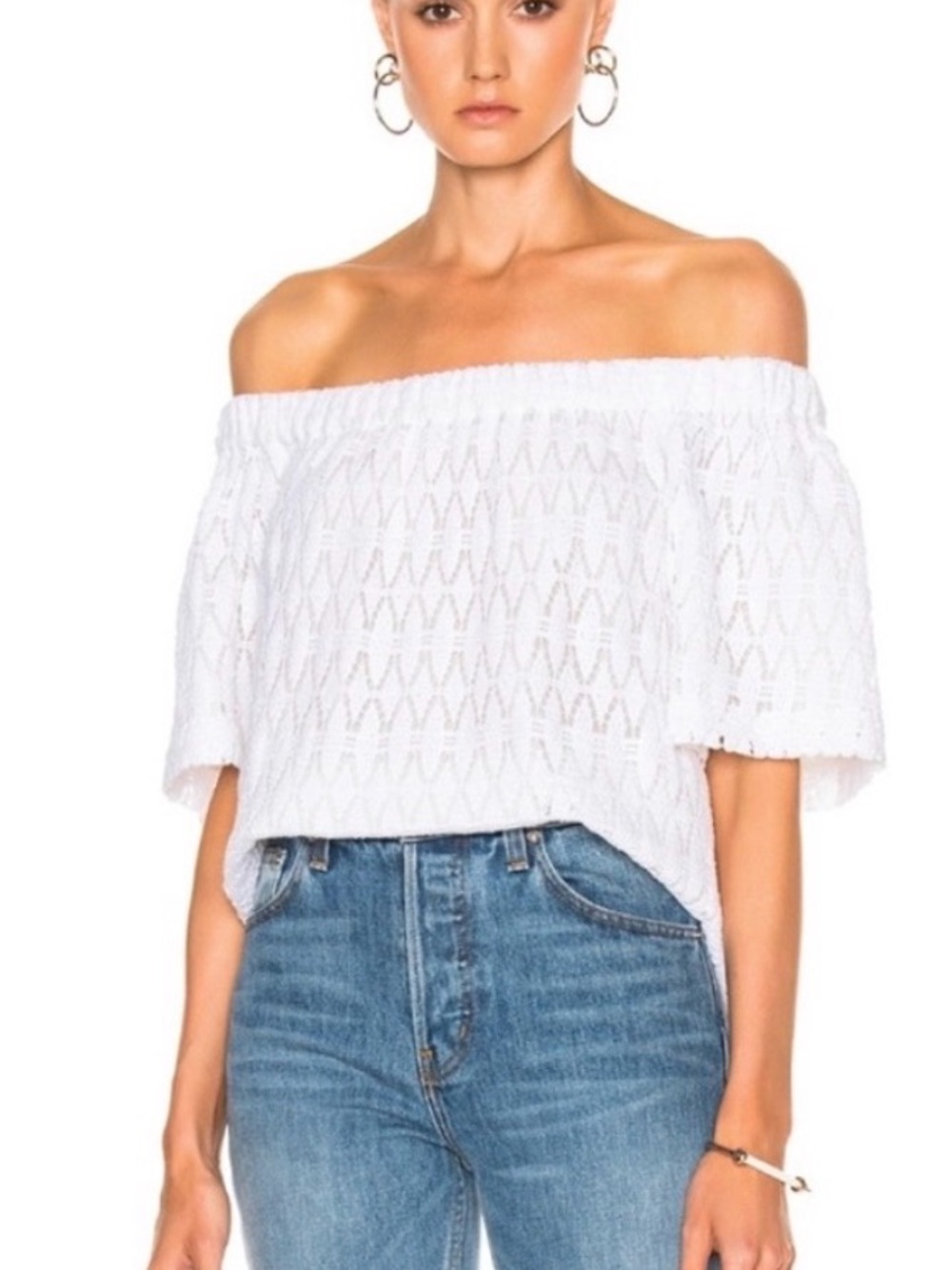A.L.C. Crochet Cheyenne Off-Shoulder Top
